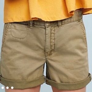 Anthropologie Relaxed Fit Chino Shorts - Green
